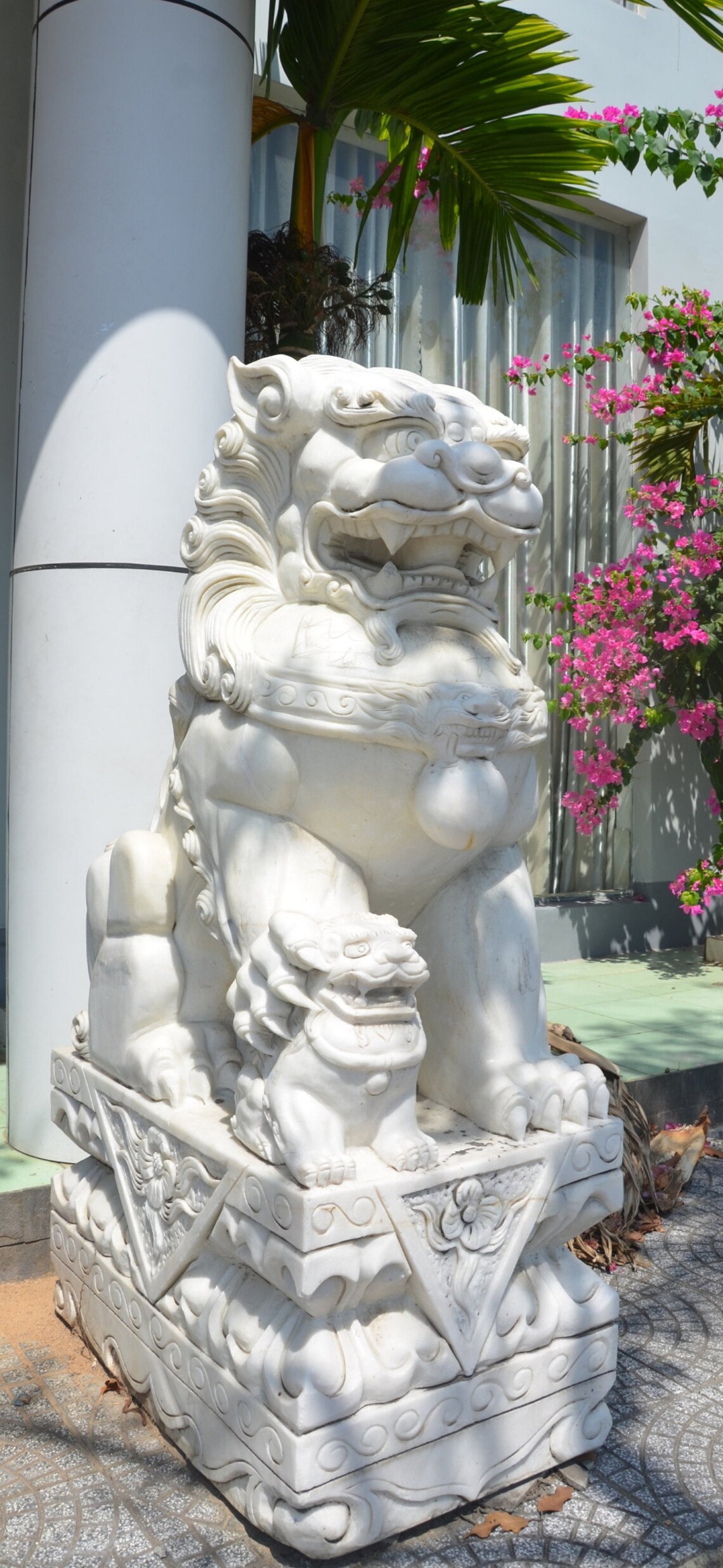 Pair of Marble Foo Dogs Fu Dog Decor Hotel Decor Lions Etsy