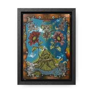 Billy Things Red Daisy Framed Canvas