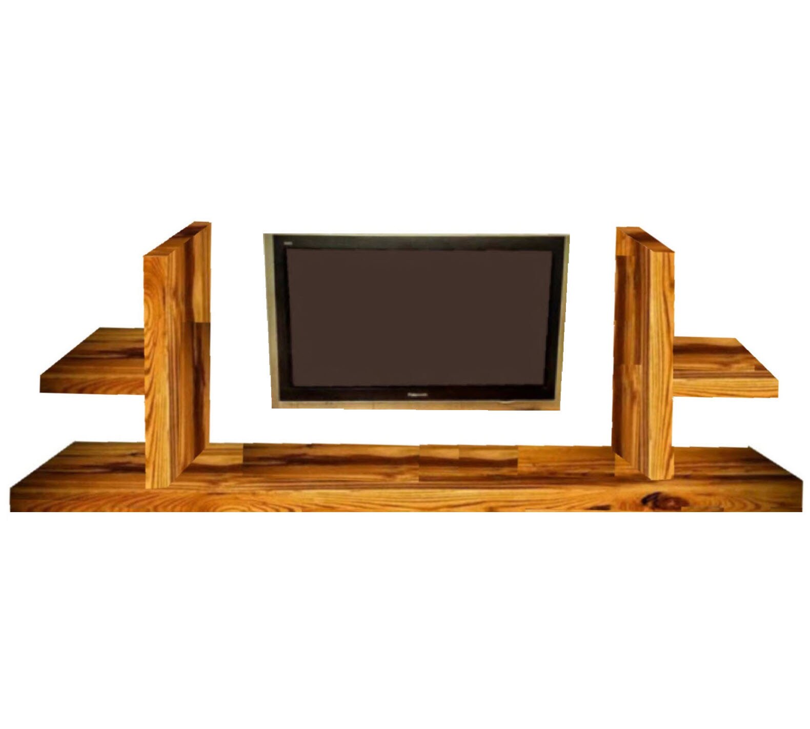 Soporte de TV de madera maciza montado en la pared Unidad de | Etsy