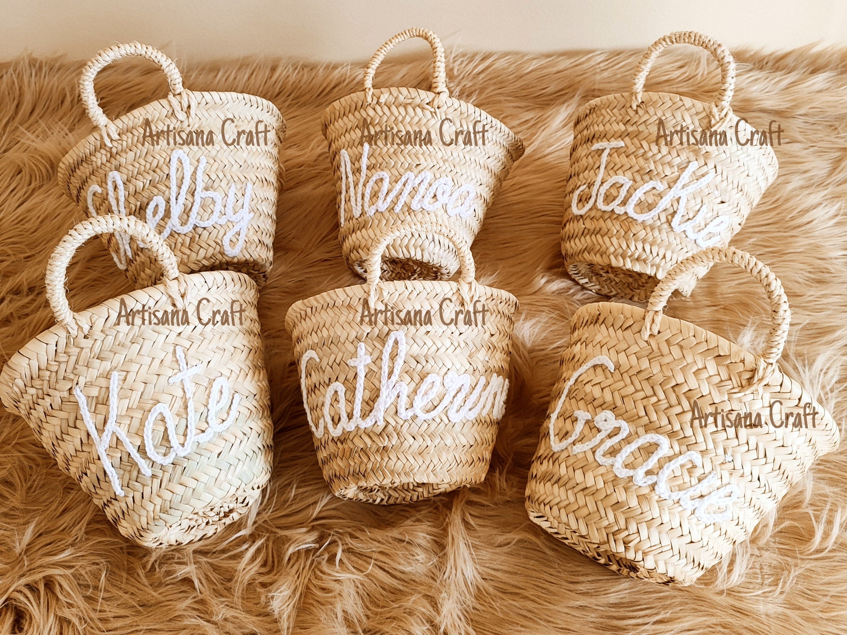 Decoración de la boda de la cesta blanco monograma cesto de | Etsy