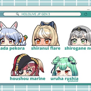 Hololive Japanese | Generation 3 | Vtubers Peeker Stickers