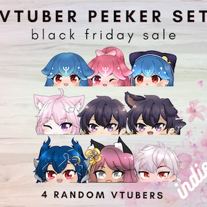 Indie VTubers | Shotou, Bao, Vienna | Vtuber Peeker Decal Stickers
