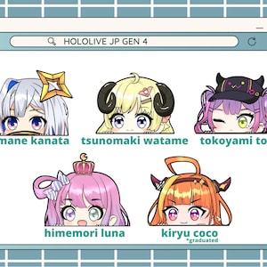 Hololive Japan | Generation 4 | Vtubers Peeker Stickers