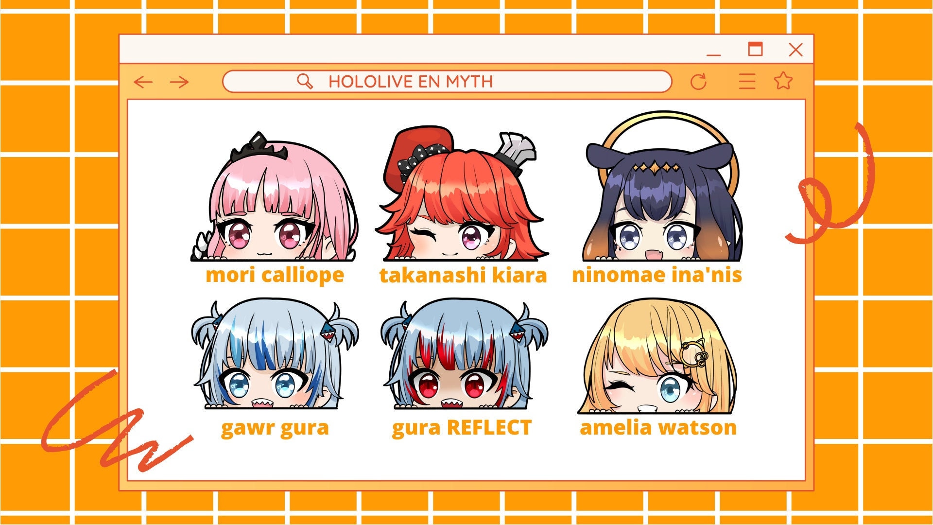 Hololive English Vtubers Peeker Stickers - Etsy Finland