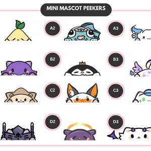 Mini Mascot Peeker Decal Stickers | VTuber Mascots