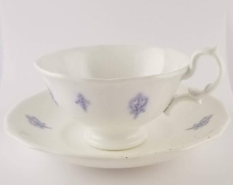 Vintage White and Purple Teacup