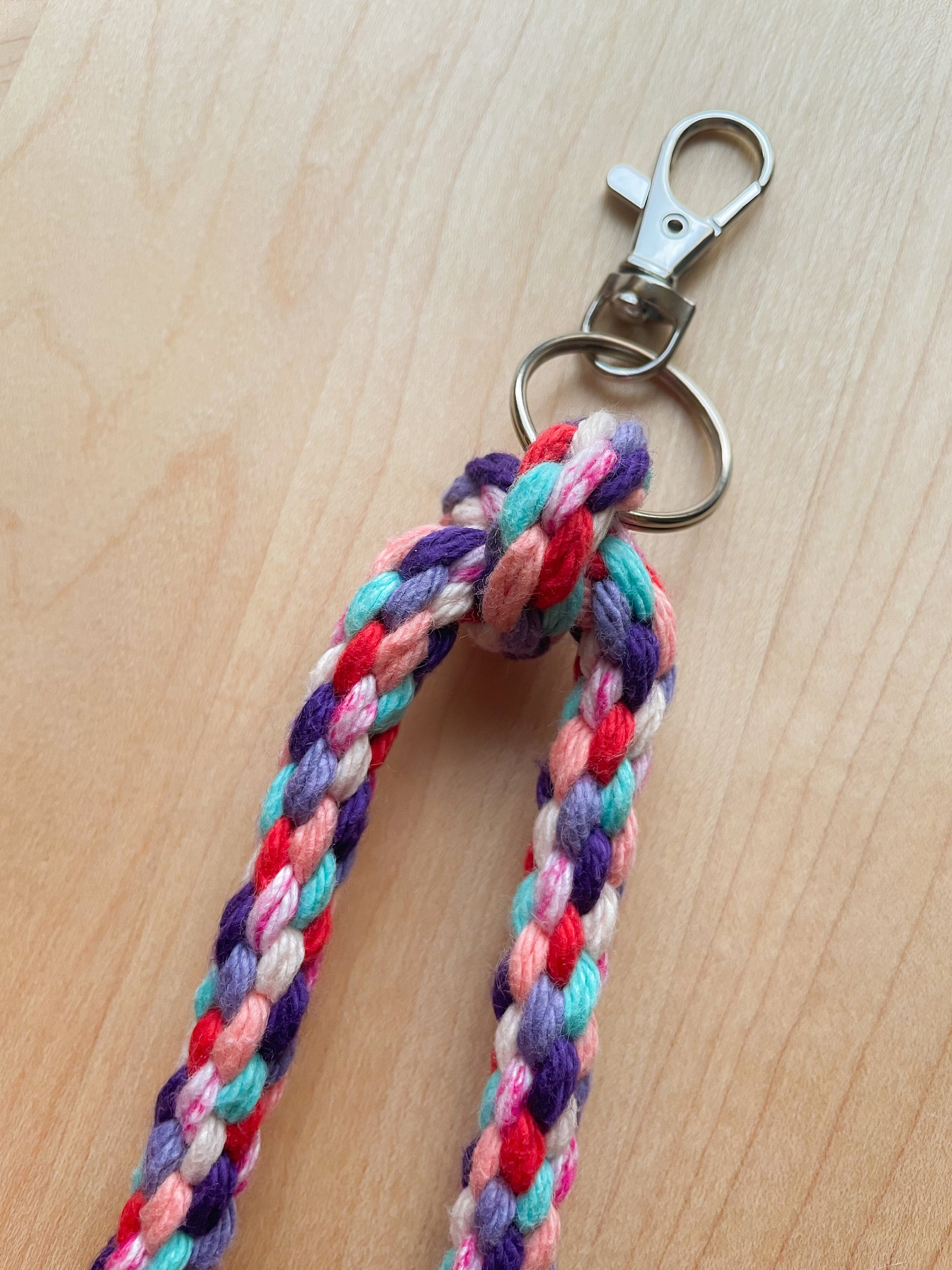 Knotted Cotton Yarn Rope Keychain Macrame Keychain Yarn Etsy