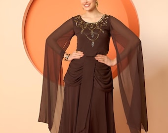 Embellished Crop Top & Draped Skirt Set For Women, Wedding Indian Top with Dhoti Skirt Set, Ethnic Indo Western Outfit, Fusion Co-ord Set
