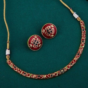 Indian Choker Red Etsy UK