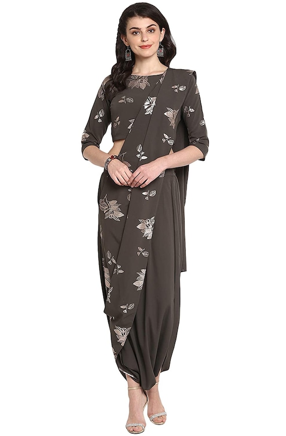 Indian Blouse Crop Top With Dhoti Pants 