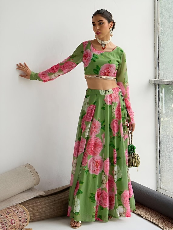 floral skirt indian outfit