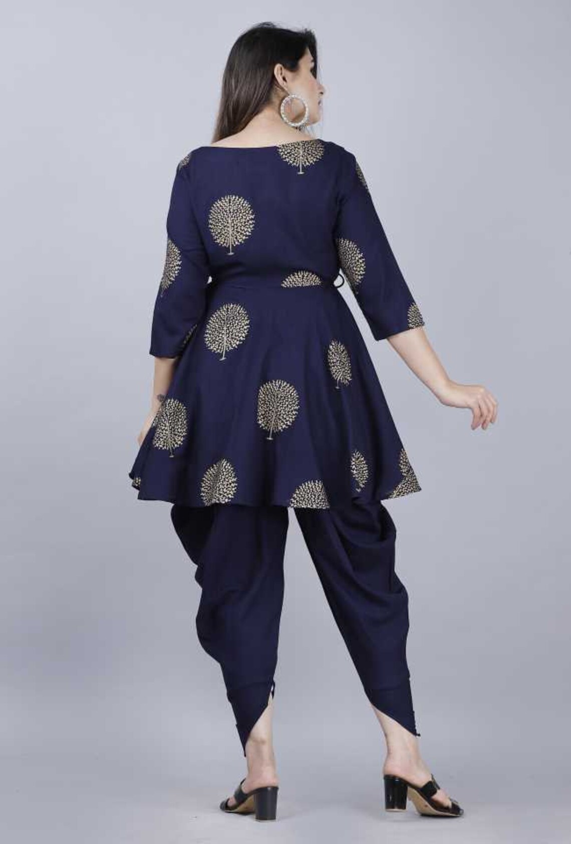 peplum top with dhoti pants