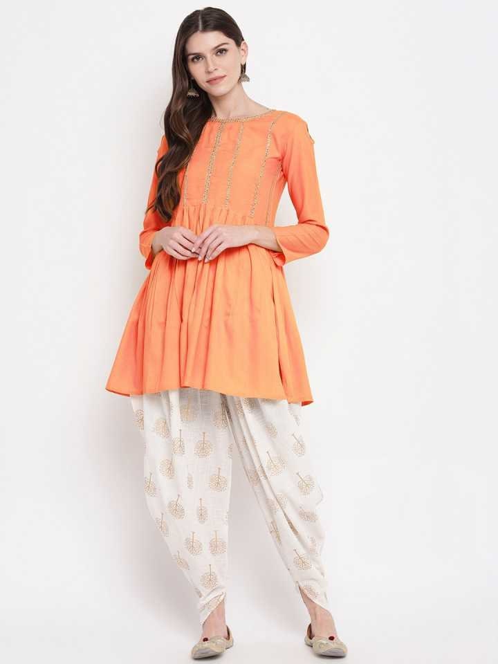 Peplum Kurti With Dhoti Pants Set for 