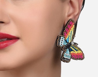Boucles d’oreilles multicolores contemporaines Manchette d’oreille, Boucles d’oreilles indiennes pour femmes, Boucles d’oreilles Stud, style Bollywood, Ensemble de boucles d’oreilles pendantes et tombantes