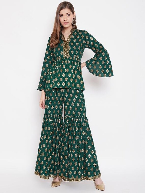 Designer Indian Short Peplum Kurti With 