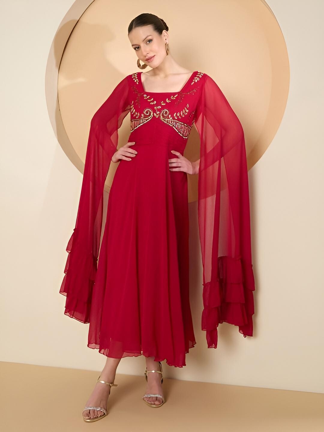 Abito lungo decorato per donna, abito indiano per donna, abito