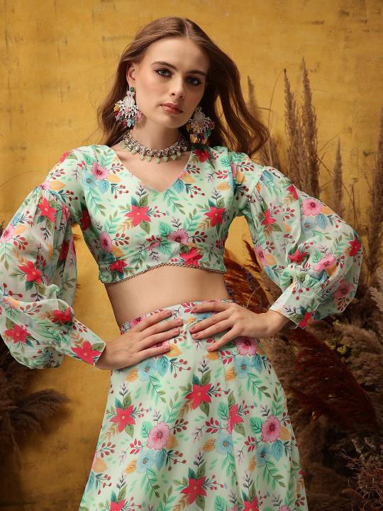 crop top dress design Traditional Crop Top Dress For Women