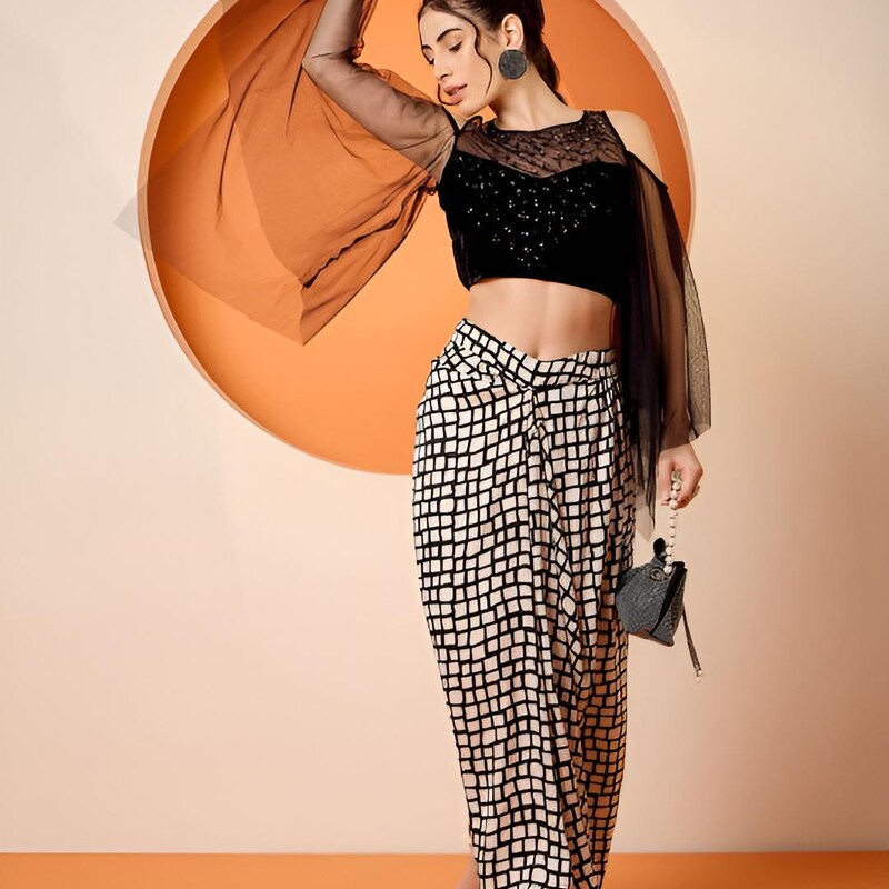 Shri drape skirt with top