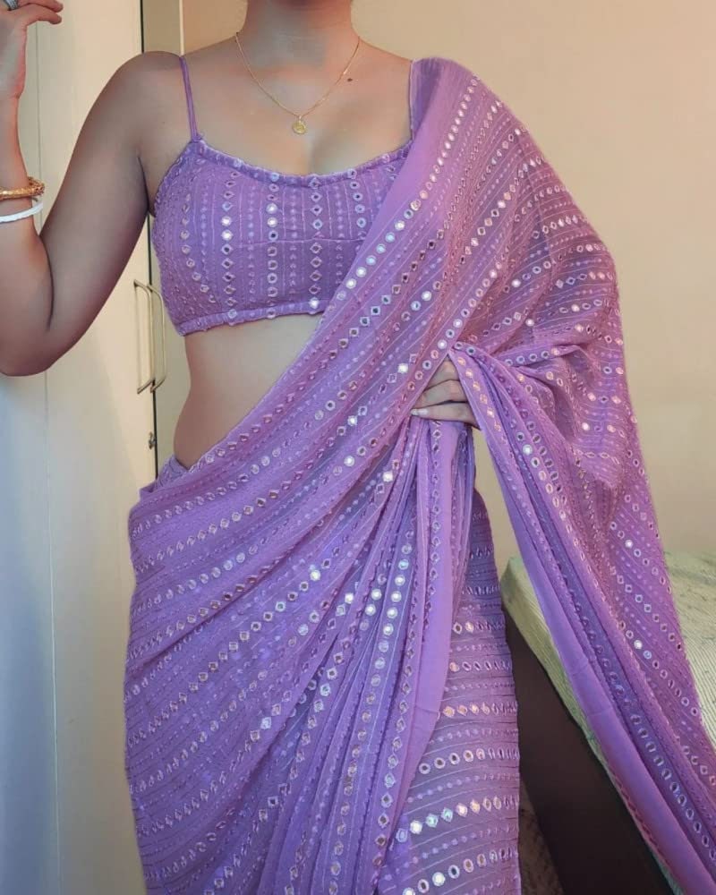 Purple party deals wear saree