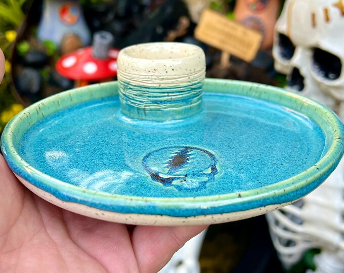Grateful Dead Stealie Ashtray Pottery Steal Your Face Etsy