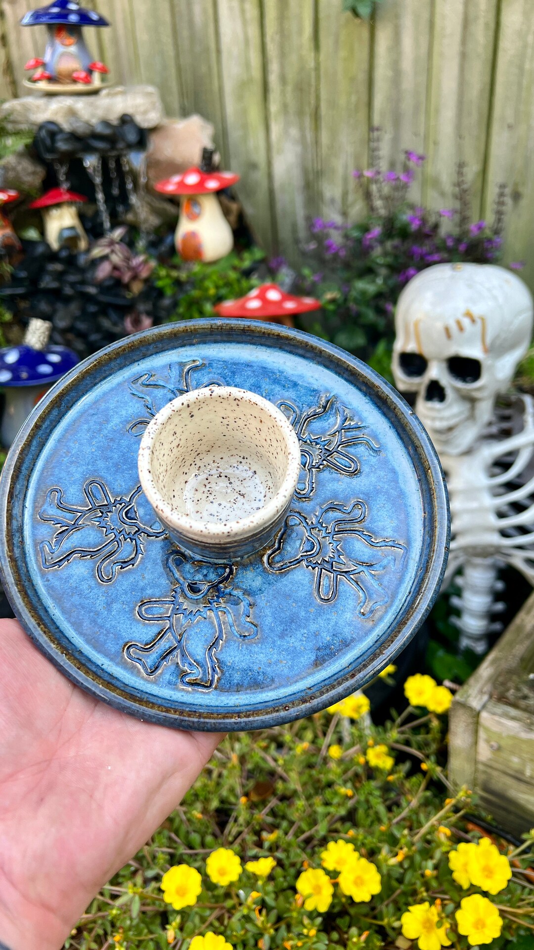 Grateful Dead Dancing Bear Ashtray Pottery Acid Bear Etsy