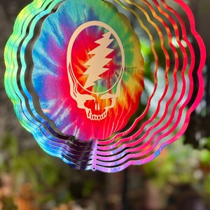 NEW LOWER PRICE Garden Spinner Custom - Grateful Dead - Tie Dye - Stealie - Rainbow - Goose - Popular 2024 Spring Summer
