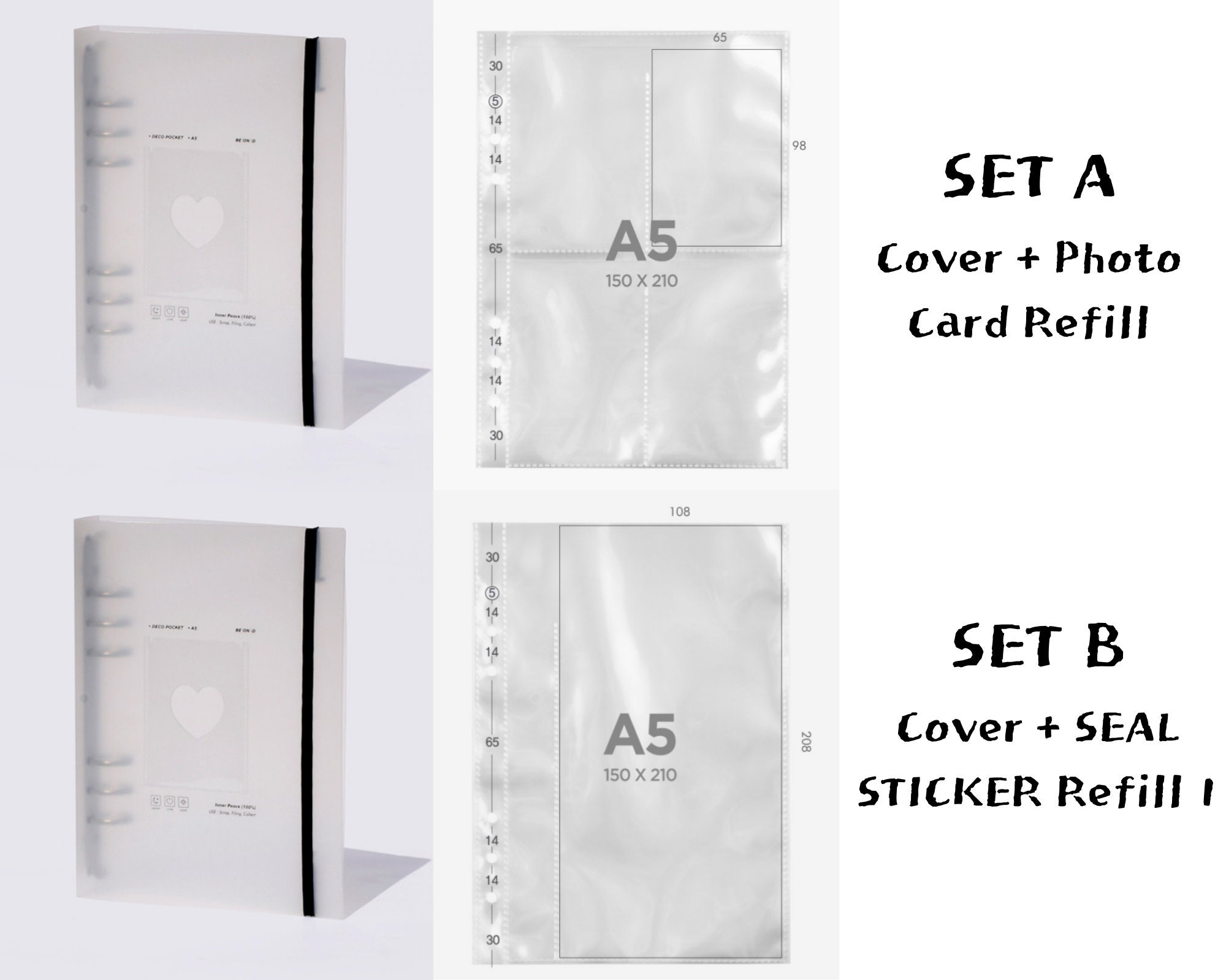 BEOND A5 Deco pocket binder, Sticker Binder 2 colors, Sticker collecti –  nemo it store
