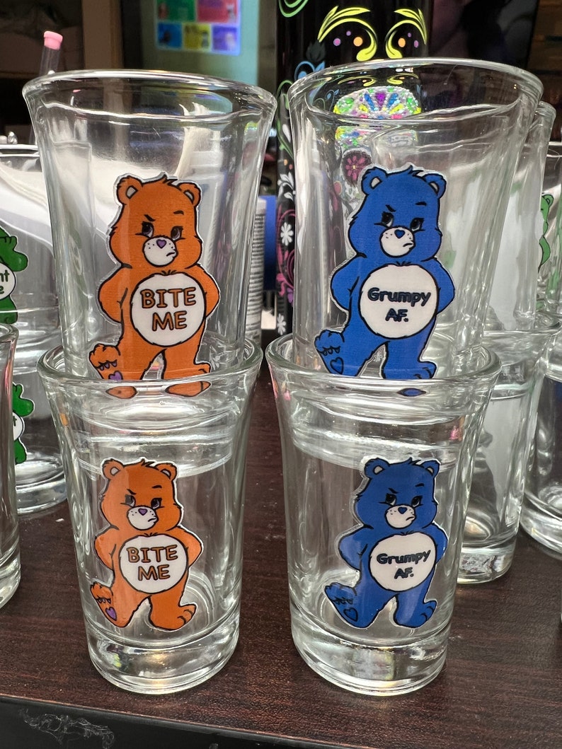 Swear Bear Care Bears Shot Glasses Funny gifts image 4