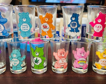 Swear Bear care Bear single shot glasses!