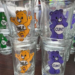 Swear Bear Care Bears Shot Glasses Funny gifts image 3