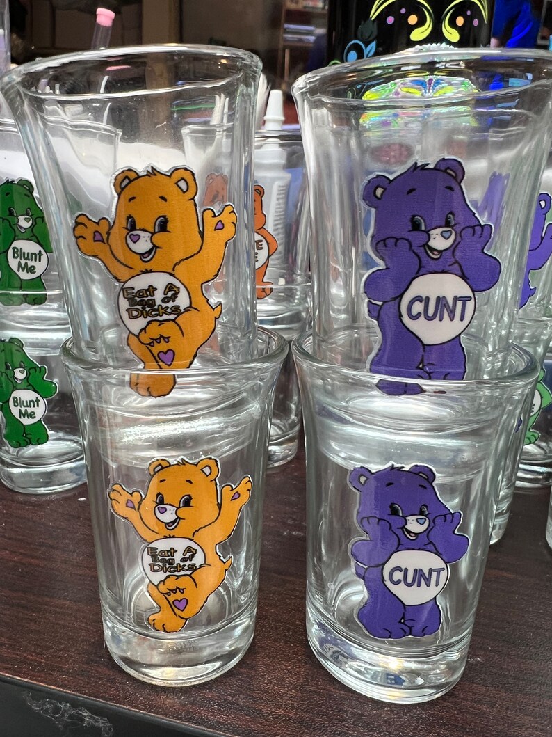 Swear Bear Care Bears Shot Glasses Funny gifts image 3