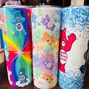 Swear Bear Care Bear 20 oz Tumblers! Funny gifts! Includes lid and straw!