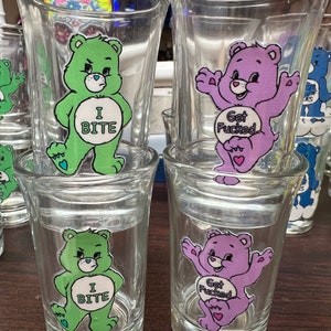 Swear Bear Care Bears Shot Glasses Funny gifts image 7