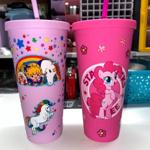 Rainbow Bright and My Little Pony 24 oz Tapered Tumblers!