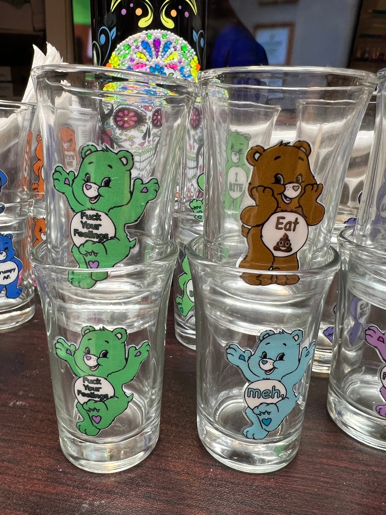 Swear Bear Care Bears Shot Glasses Funny gifts image 6