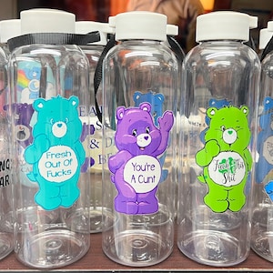 Jure : Bouteilles d&#39;eau en plastique transparent Bear Care Bear ! Cadeaux amusants !