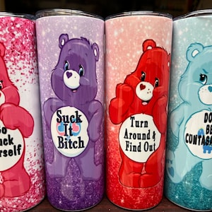 Gobelets 20 oz Bear Care Bear ! Cadeaux amusants ! Couvercle et paille inclus !