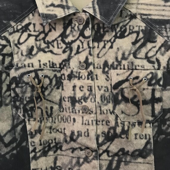 Vintage Abstract Pattern Cropped Jacket - S Size - image 7