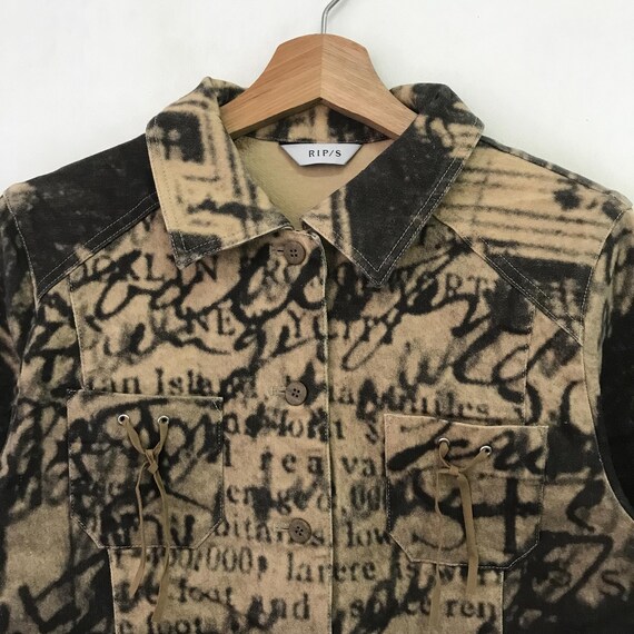 Vintage Abstract Pattern Cropped Jacket - S Size - image 3