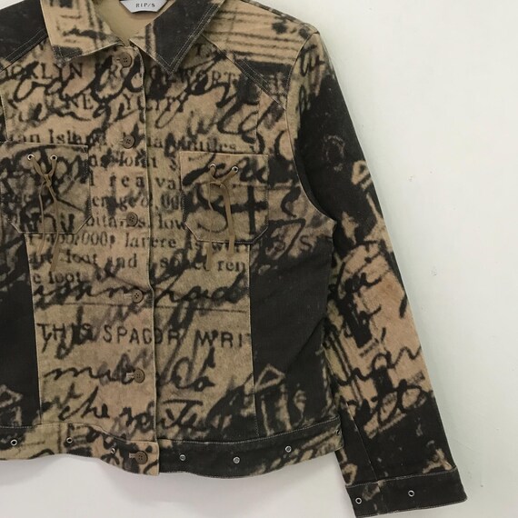 Vintage Abstract Pattern Cropped Jacket - S Size - image 6