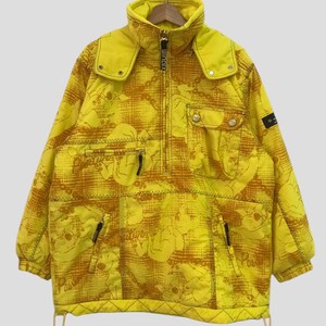 Vintage Windex Winter Jacket Yellow Large Ski Wear Jacket Fullprint Hoodie Puffer Jacket Style Snow Bomber Hoodie L Size