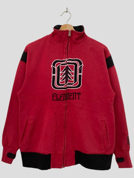 Vintage Element Red Zip-up Sweater Jacket Big Logo Medium