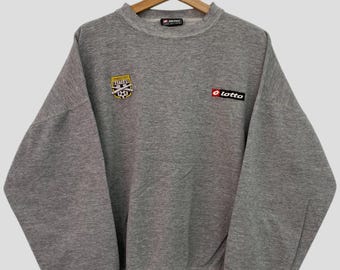 Vintage Lotto Sweatshirt: Grey Italian Sport Crewneck (XXL)