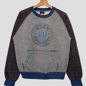 Vintage Y2K Kean University MV Sport Sweatshirt  Grey Medium Crewneck Spellout Kean University Big Logo Pocket Sweatshirt Sweater M Size