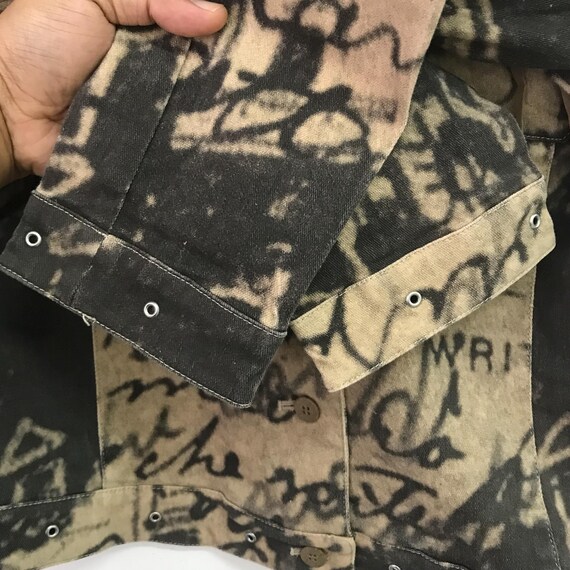 Vintage Abstract Pattern Cropped Jacket - S Size - image 8