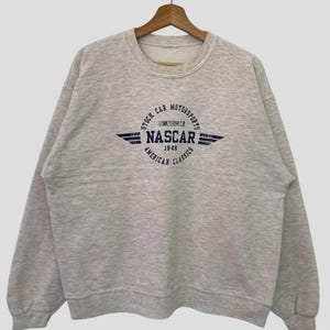 Vintage  Nascar Crewneck Sweatshirt Pullover Creative Design Sportswear Sweater Big Logo Streetwear Size L