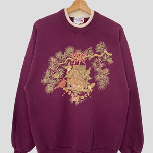 Vintage 90s Morning Sun Rabbit Sweatshirt Morning Sun Crewneck Morning Sun Pullover Morning Sun Jumper Big Print Medium Size