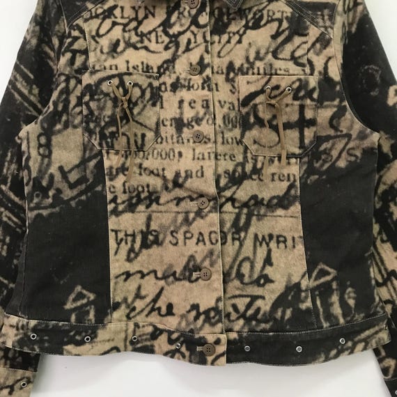 Vintage Abstract Pattern Cropped Jacket - S Size - image 4