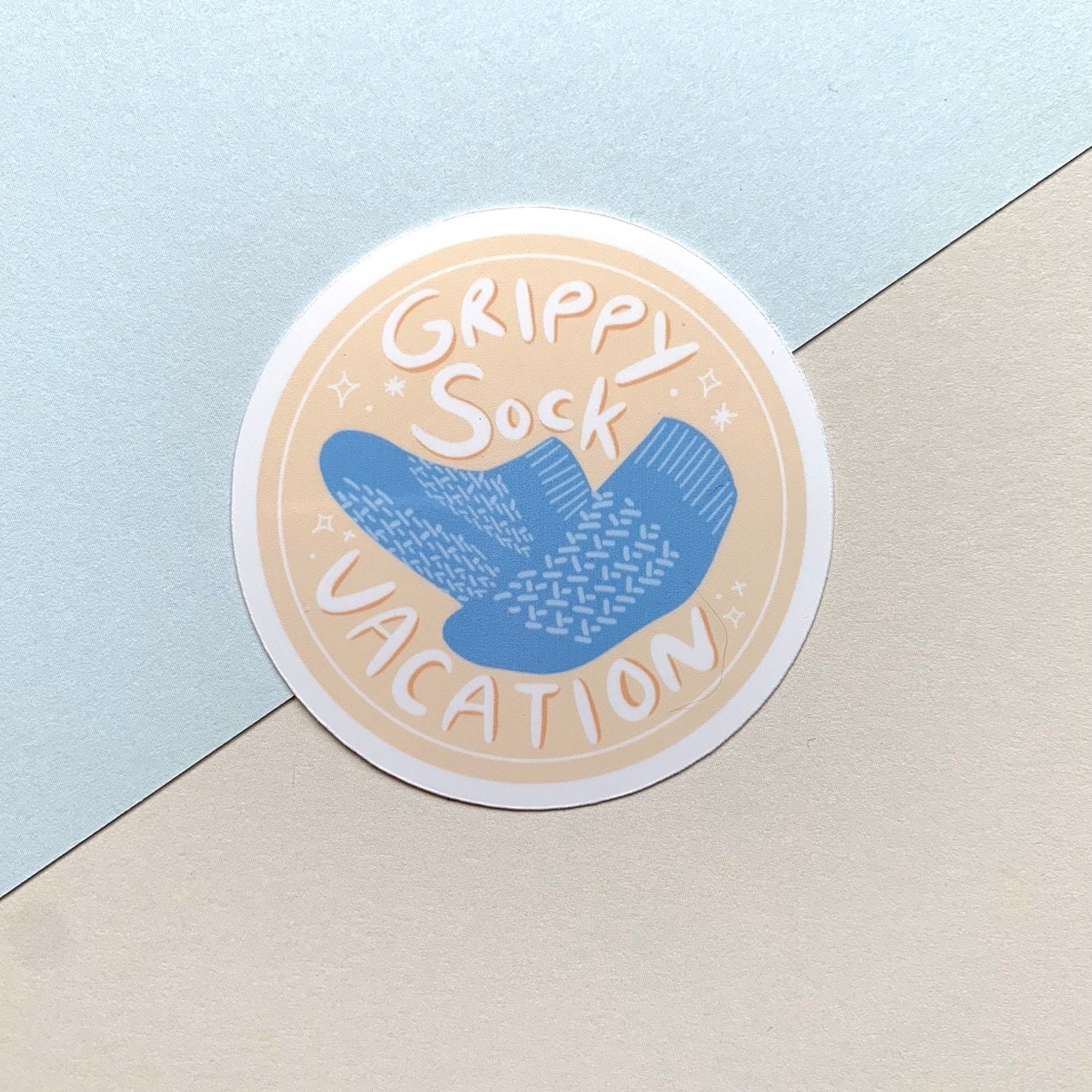 Grippy Sock Vacation Mental Health Sticker Funny Sticker Etsy