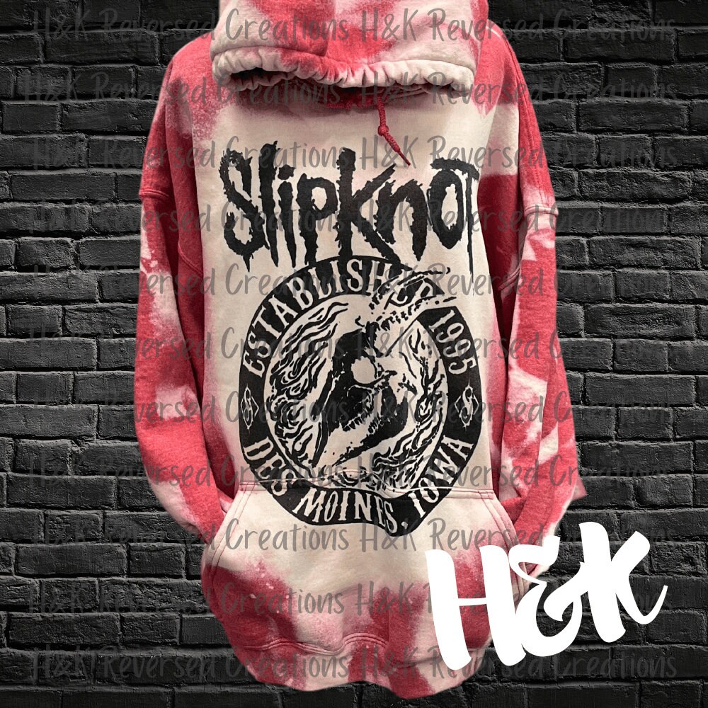 Slipknot WANYK Upcycle Bleached Hoodie Zip Up Size Med